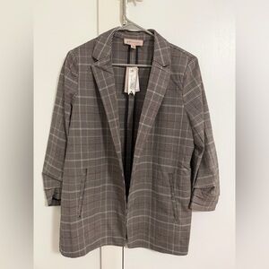 Philosophy Women's Checkered Blazer - Gray and Black